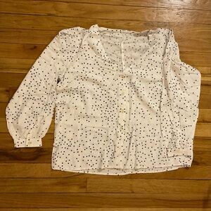 GAP Factory White Polka Dot Women's Top. Size Large.